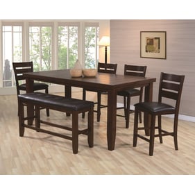 Crown Mark Bardstown Brown 6pc Counter Height Set