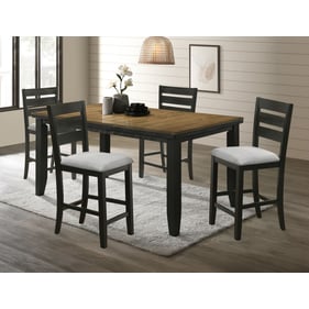 Crown Mark Bardstown Wheat Charcoal 5pc Counter Height Set