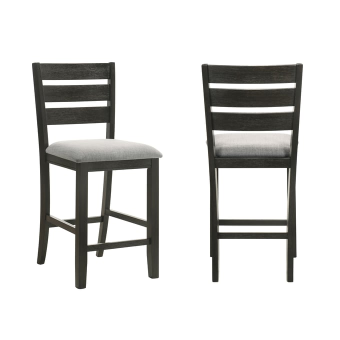 2 Crown Mark Bardstown Wheat Charcoal Counter Height Chairs CRW-2752WC-S-24