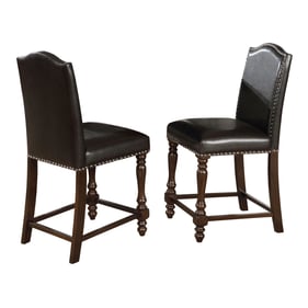 2 Crown Mark Langley Espresso Counter Height Chairs