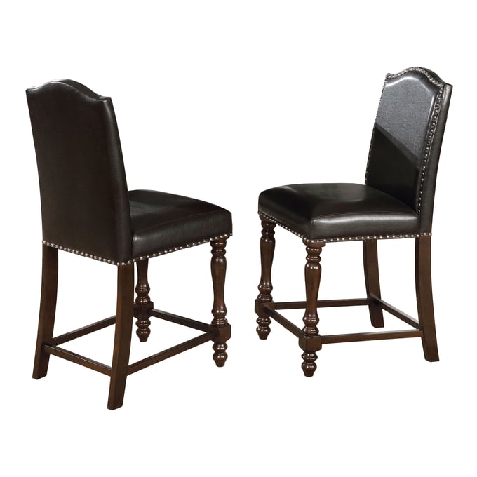 2 Crown Mark Langley Espresso Counter Height Chairs CRW-2766S-24-ESP