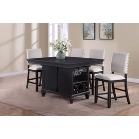 Crown Mark Regent Charcoal Black 5pc Counter Height Set