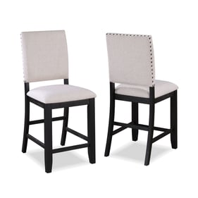 2 Crown Mark Regent Charcoal Black Counter Height Chairs