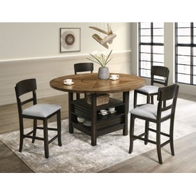 Crown Mark Oakly 5pc Counter Height Table Set