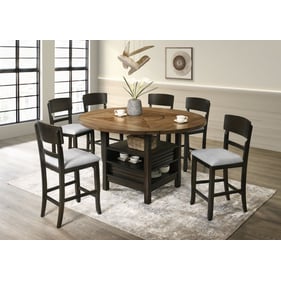 Crown Mark Oakly 7pc Counter Height Table Set