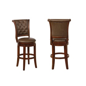 2 Crown Mark Granville Espresso Swivel Bar Height Stools