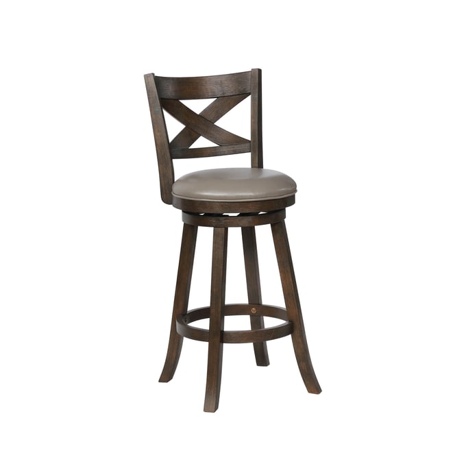 2 Crown Mark Kipper Grey Swivel Bar Stools CRW-2993C-29-GY