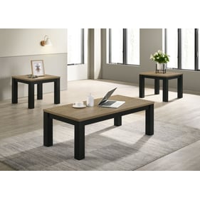 Crown Mark Theo Natural 3pc Cocktail Table Set