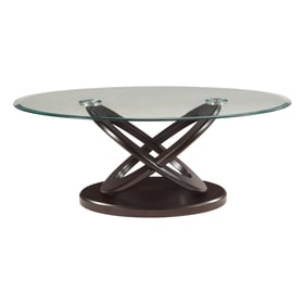 Crown Mark Cyclone Brown Clear Coffee Table