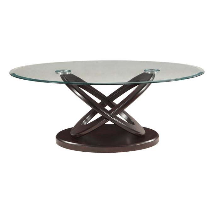 Crown Mark Cyclone Brown Clear Coffee Table CRW-4235-01-OCT-CT