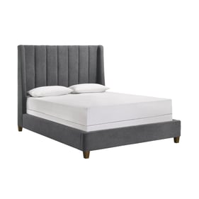 Crown Mark Agnes Charcoal Boucle King Bed