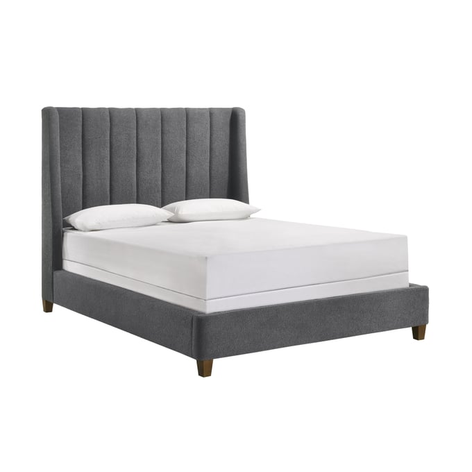 Crown Mark Agnes Charcoal Boucle King Bed CRW-5264CL-K-BED