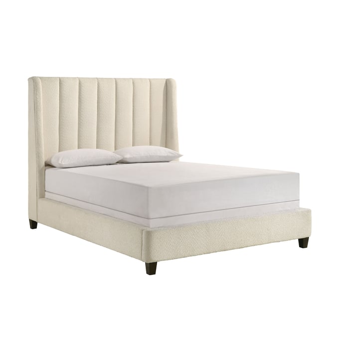 Crown Mark Agnes White Boucle Queen Bed CRW-5264WH-Q-BED