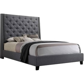 Crown Mark Chantilly Grey Polyester King Bed