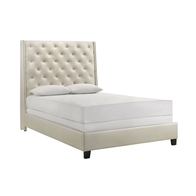 Crown Mark Chantilly Pearl White King Bed CRW-5265PL-K-BED