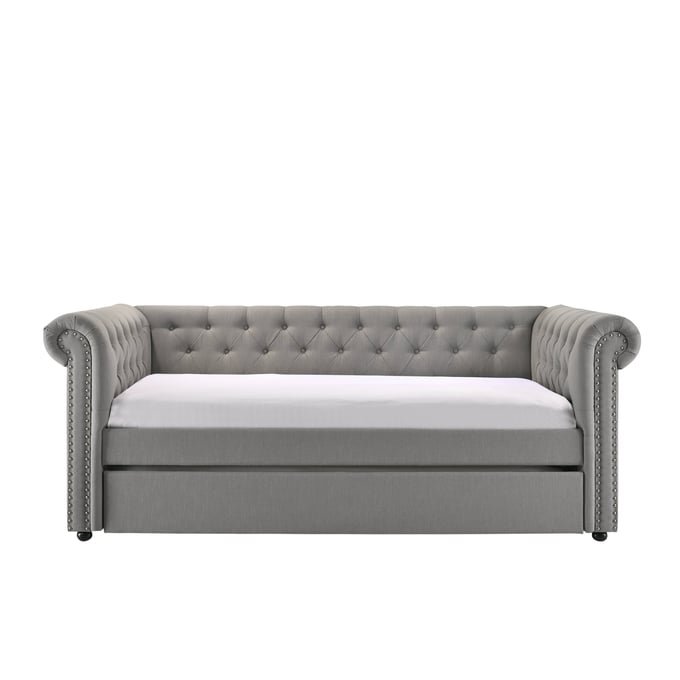 Crown Mark Ellie Dove Daybed Back Front Rail Trundle CRW-5332DV-BACK