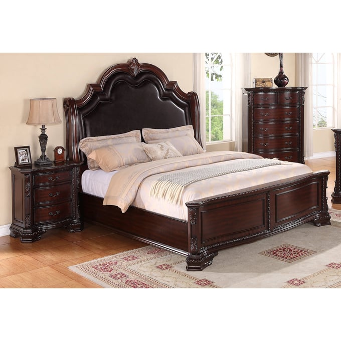 Crown Mark Sheffield 4pc Bedroom Set with Queen Bed CRW-B1100Q-BR-S1