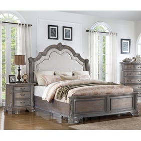 Crown Mark Sheffield Antique Grey 4pc Bedroom Set With Queen Bed