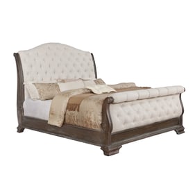 Crown Mark Sheffield Antique Grey King Sleigh Bed