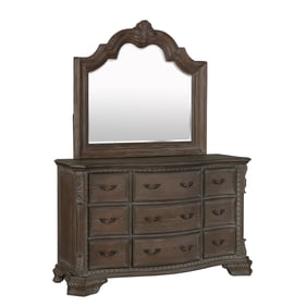 Crown Mark Sheffield Antique Grey Dresser And Mirror