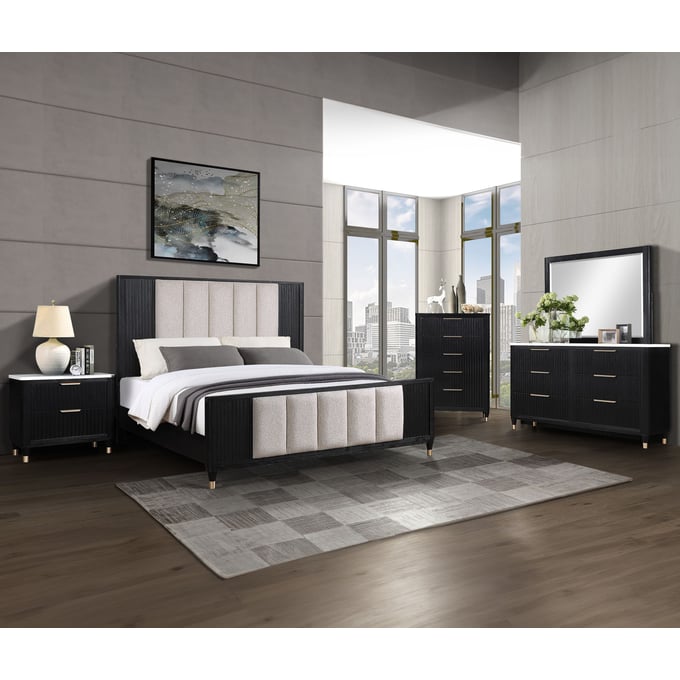 Crown Mark Kara 5pc Bedroom Set With Queen Bed CRW-B1400-Q-BED-S3