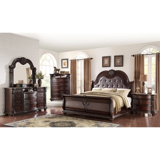 Crown Mark Stanley 5pc Bedroom Set With King Bed CRW-B1600B-K-BED-S3