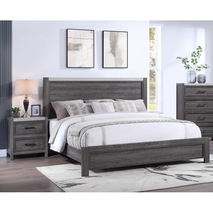 Crown Mark Madsen 2pc Bedroom Set With King Bed CRW-B1700-K-BR-S1