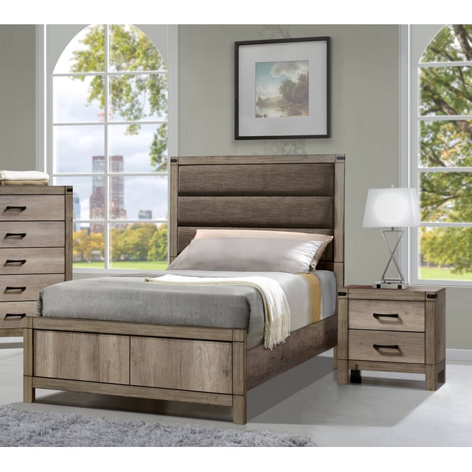 Crown Mark Matteo Melamine 4pc Bedroom Set with Full Bed CRW-B3200-F-BR-S1