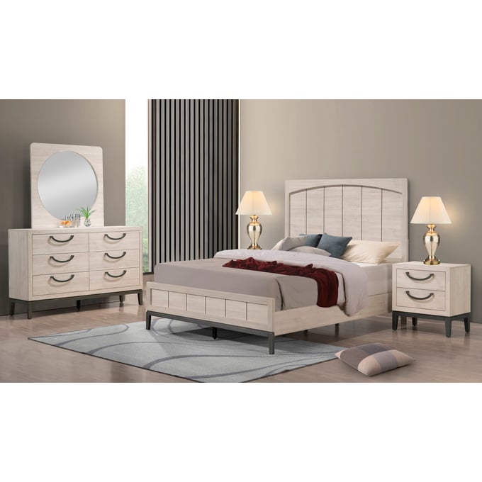 Crown Mark Veda 4pc Bedroom Set With Queen Bed CRW-B3300-Q-BR-S4