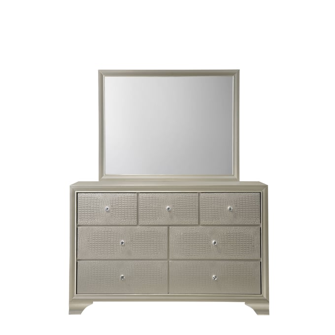 Crown Mark Lyssa Champagne Dresser and Mirror CRW-B4300-DRMR