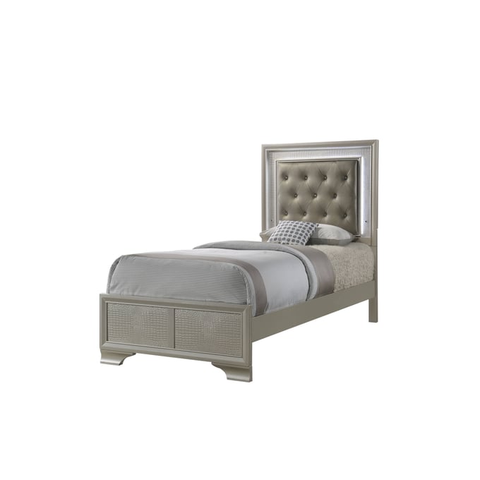 Crown Mark Lyssa Champagne Twin Bed CRW-B4300-T-KID-BED