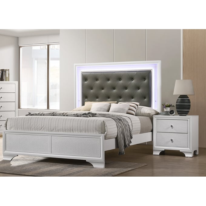 Crown Mark Lyssa Frost 4pc Bedroom Set with Full Bed CRW-B4310-BR-S5