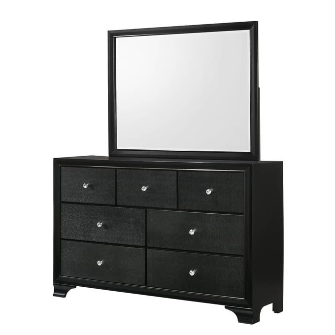 Crown Mark Micah Black Dresser and Mirror CRW-B4350-DRMR