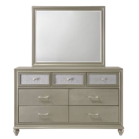 Crown Mark Lila Champagne Dresser And Mirror