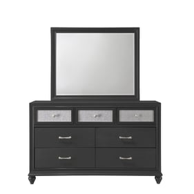 Crown Mark Lila Black Dresser and Mirror