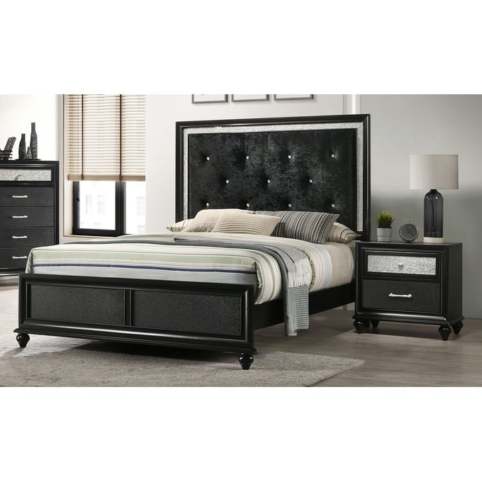 Crown Mark Lila Black 2pc Bedroom Set With King Bed CRW-B4398-K-BED-S1