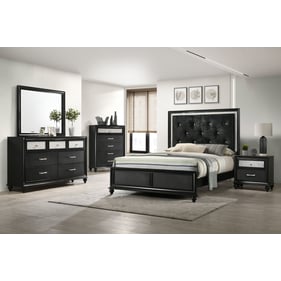 Crown Mark Lila Black 5pc Bedroom Set With King Bed