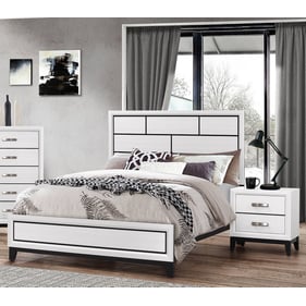 Crown Mark Akerson White 4pc Bedroom Set with Queen Bed