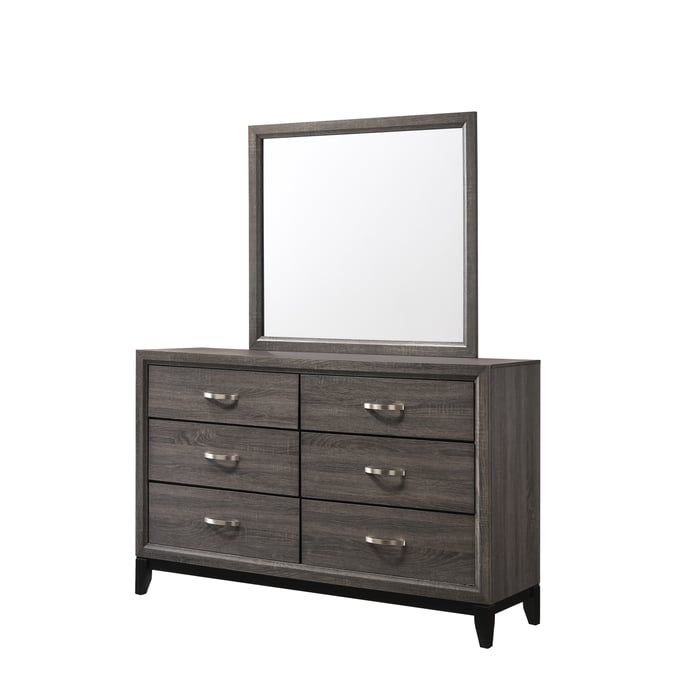 Crown Mark Akerson Grey Dresser and Mirror CRW-B4620-1-DRMR