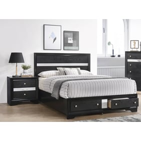 Crown Mark Regata Black 4pc Bedroom Set With King Storage Bed