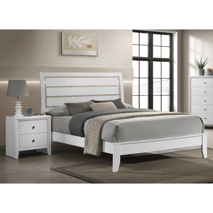 Crown Mark Evan White 2pc Bedroom Set with Queen Bed CRW-B4710-BR-S3