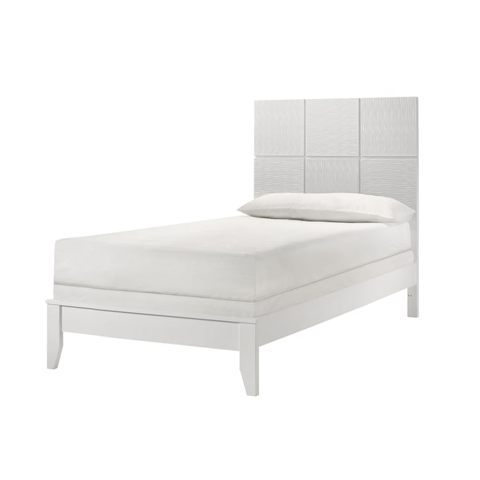 Crown Mark Denker White Twin Headboard Footboard CRW-B4712-T-HBFB