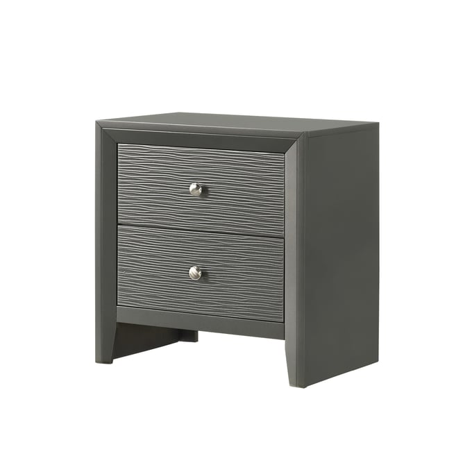 Crown Mark Denker Gun Metal Night Stand CRW-B4715-2