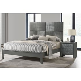 Crown Mark Denker Gun Metal 2pc Bedroom Set With Queen Bed