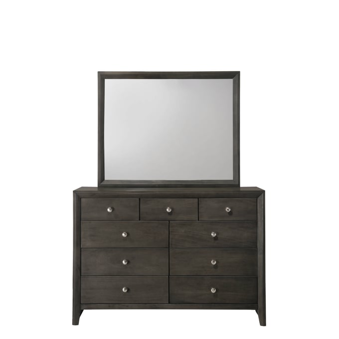 Crown Mark Evan Grey Dresser and Mirror CRW-B4720-DRMR