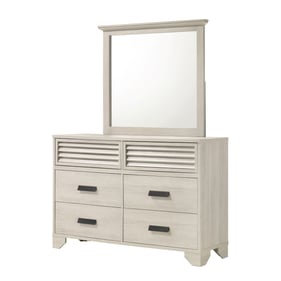 Crown Mark Sarter White Dresser and Mirror