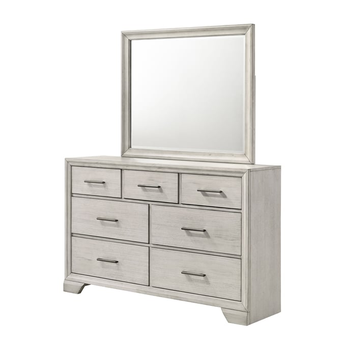 Crown Mark Jaymes White Mist Dresser and Mirror CRW-B6582-DRMR