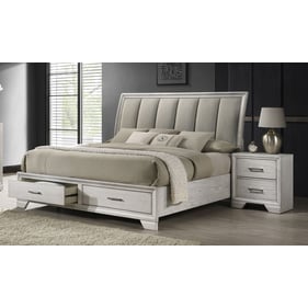 Crown Mark Jaymes White Mist 2pc Bedroom Set With King Bed