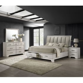 Crown Mark Jaymes White Mist 4pc Bedroom Set With Queen Bed