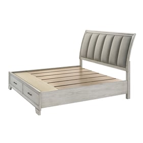 Crown Mark Jaymes White Mist Storage King Bed